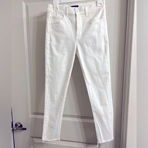 Express Cropped Skinny High Rise White Jeans.